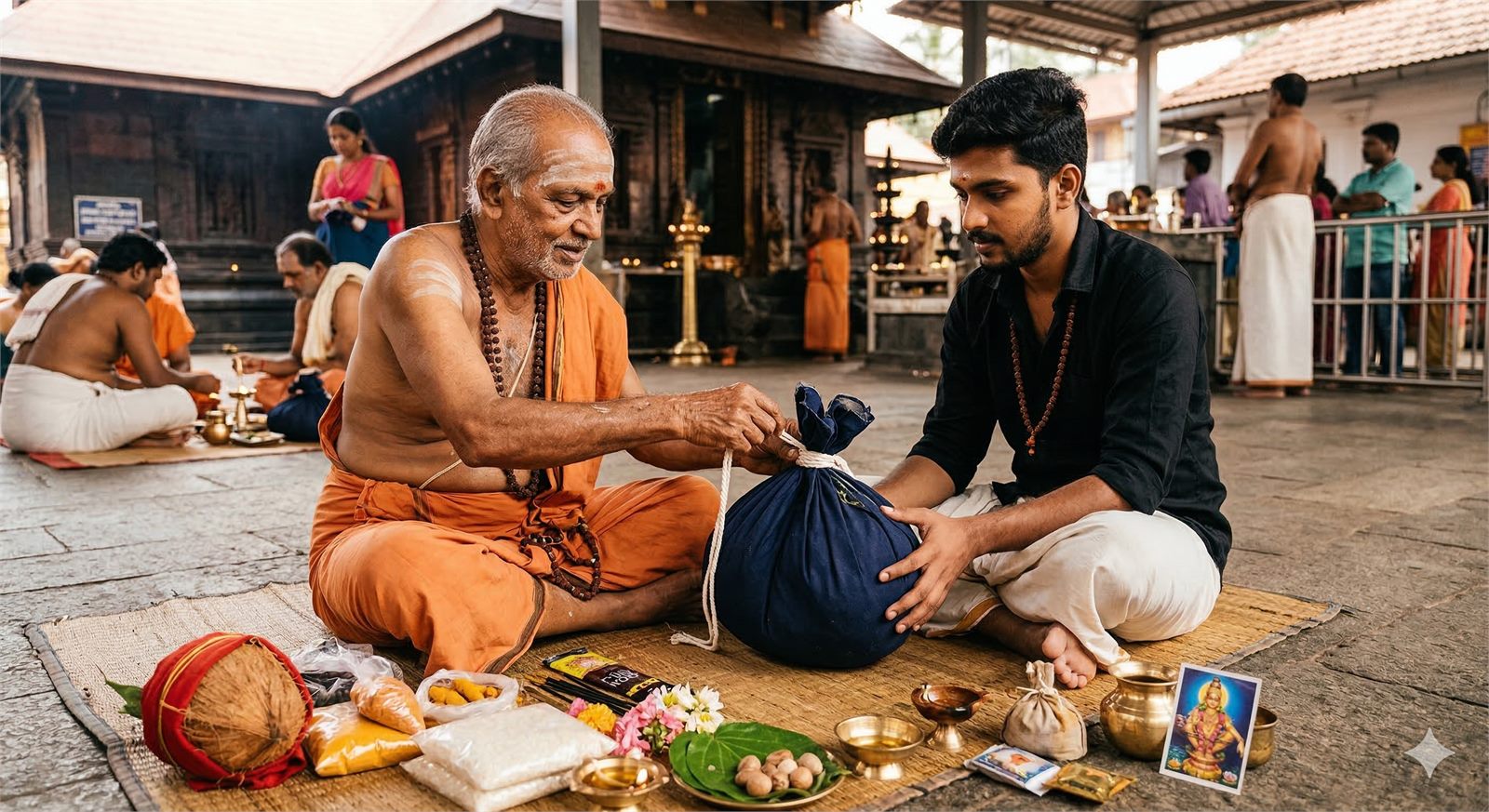 Kettunirakkal and Irumudi preparation under guidance